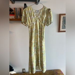 Rouje green floral short sleeve dress